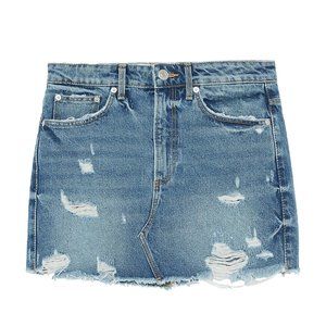 NWT ZARA RIPPED DENIM MINI SKIRT